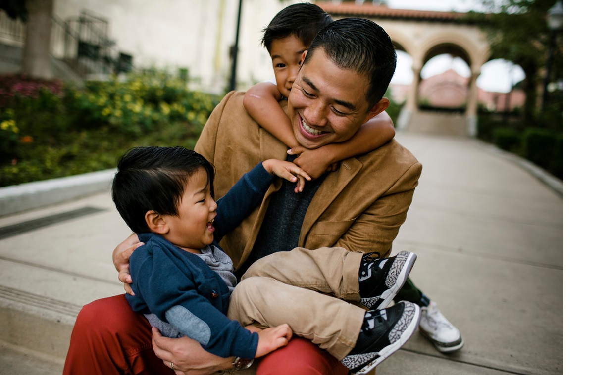 Man with family.
